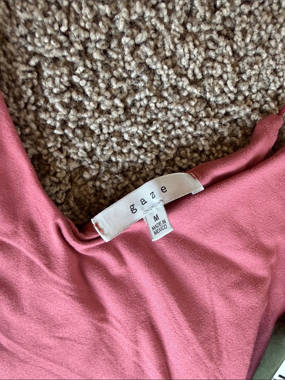 Gaze V-Neck One Piece Bodysuit - Pink and Olive. - Picture 2 of 6